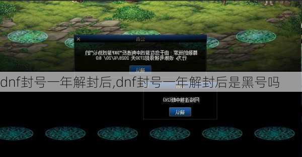 dnf封号一年解封后,dnf封号一年解封后是黑号吗