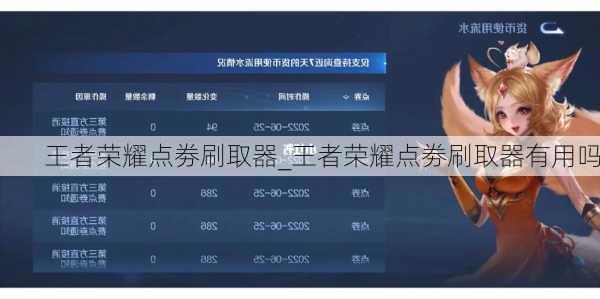 王者荣耀点劵刷取器_王者荣耀点劵刷取器有用吗