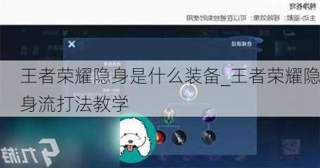 王者荣耀隐身是什么装备_王者荣耀隐身流打法教学