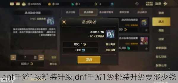 dnf手游1级粉装升级,dnf手游1级粉装升级要多少钱