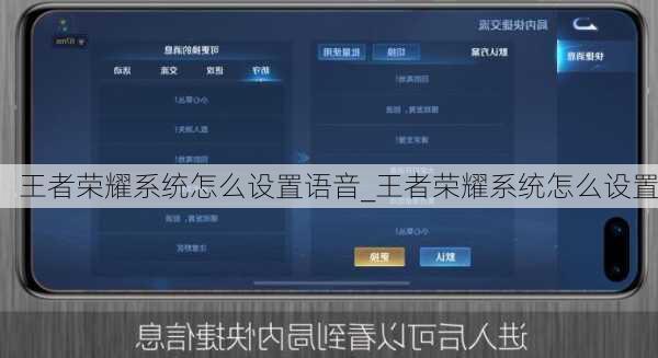 王者荣耀系统怎么设置语音_王者荣耀系统怎么设置