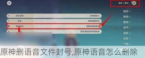 原神删语音文件封号,原神语音怎么删除