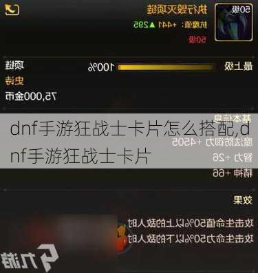 dnf手游狂战士卡片怎么搭配,dnf手游狂战士卡片