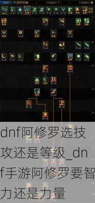 dnf阿修罗选技攻还是等级_dnf手游阿修罗要智力还是力量