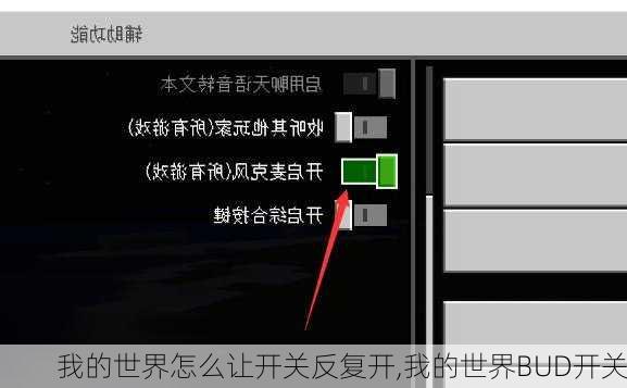 我的世界怎么让开关反复开,我的世界BUD开关