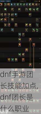 dnf手游团长技能加点,dnf团长是什么职业