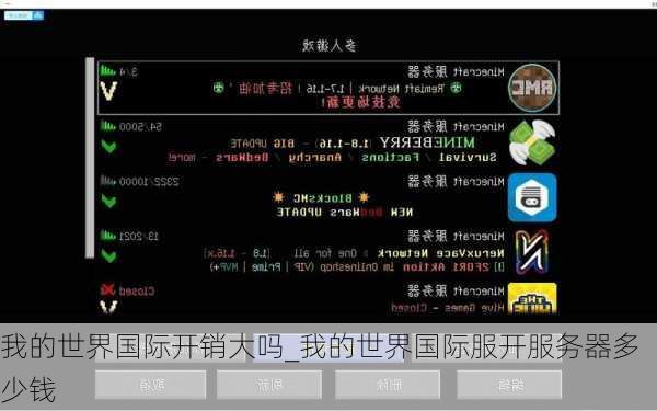 我的世界国际开销大吗_我的世界国际服开服务器多少钱