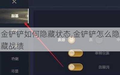 金铲铲如何隐藏状态,金铲铲怎么隐藏战绩