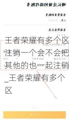 王者荣耀有多个区注销一个会不会把其他的也一起注销_王者荣耀有多个区