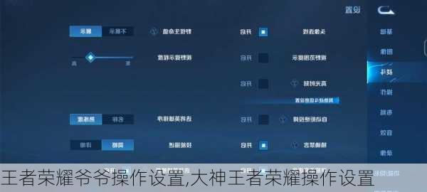 王者荣耀爷爷操作设置,大神王者荣耀操作设置
