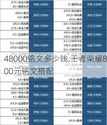 48000铭文多少钱,王者荣耀800元铭文搭配