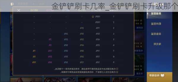 金铲铲刷卡几率_金铲铲刷卡升级那个