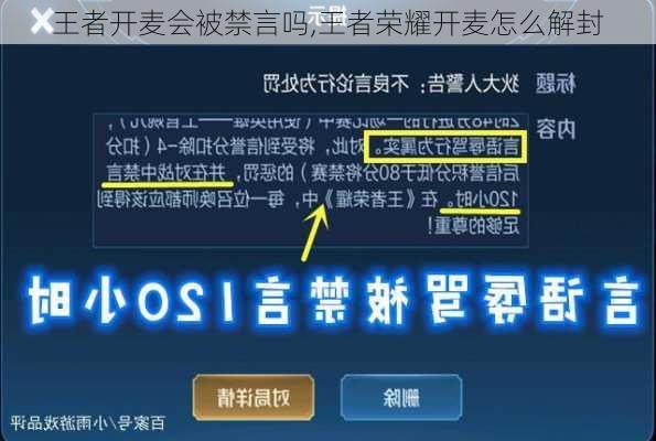 王者开麦会被禁言吗,王者荣耀开麦怎么解封