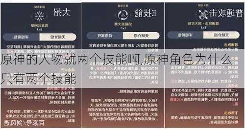 原神的人物就两个技能啊,原神角色为什么只有两个技能