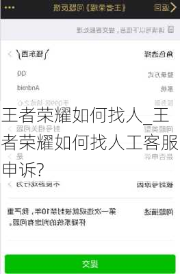 王者荣耀如何找人_王者荣耀如何找人工客服申诉?