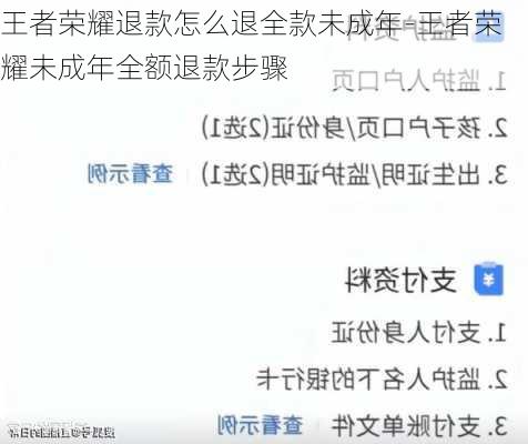 王者荣耀退款怎么退全款未成年-王者荣耀未成年全额退款步骤