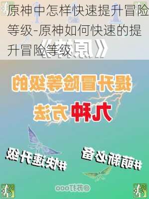 原神中怎样快速提升冒险等级-原神如何快速的提升冒险等级