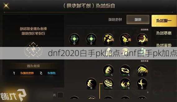 dnf2020白手pk加点-dnf白手pk加点