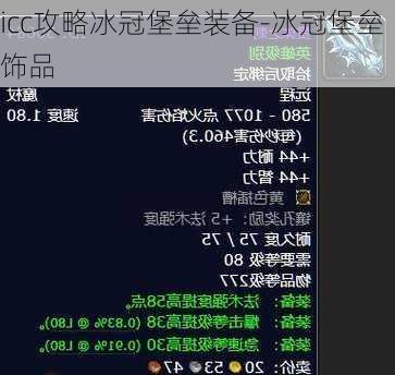 icc攻略冰冠堡垒装备-冰冠堡垒饰品