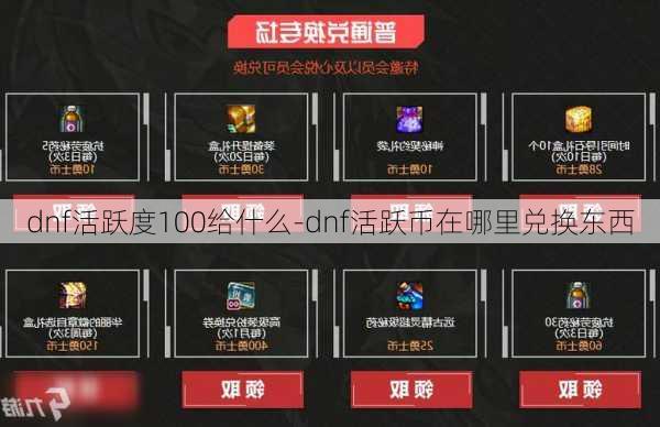 dnf活跃度100给什么-dnf活跃币在哪里兑换东西