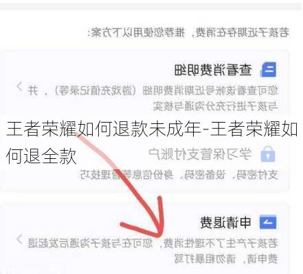 王者荣耀如何退款未成年-王者荣耀如何退全款