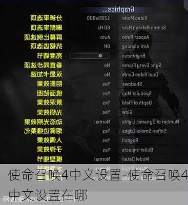 使命召唤4中文设置-使命召唤4中文设置在哪