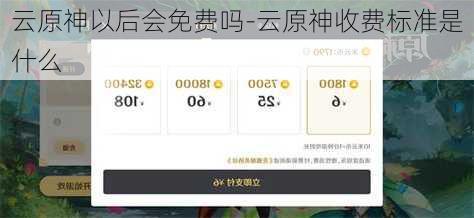 云原神以后会免费吗-云原神收费标准是什么