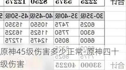 原神45级伤害多少正常-原神四十级伤害