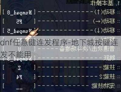 dnf任意键连发程序-地下城按键连发不能用