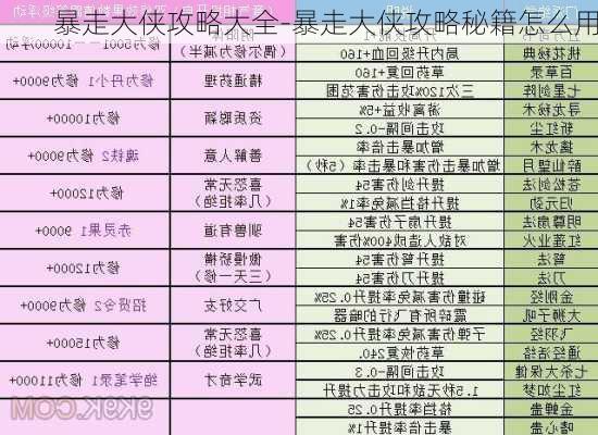 暴走大侠攻略大全-暴走大侠攻略秘籍怎么用